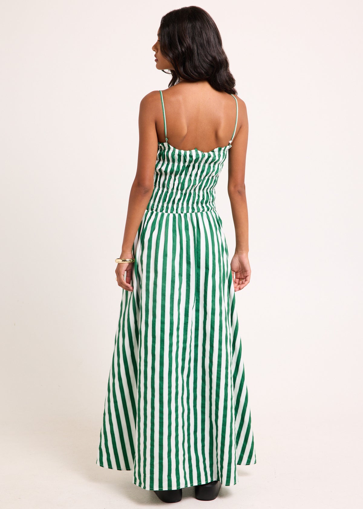 Manon Shirred Maxi Dress STRIPES