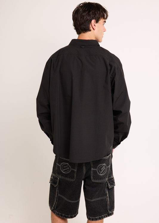 Oliver Tech Long Sleeve Shirt NAVY CHECK