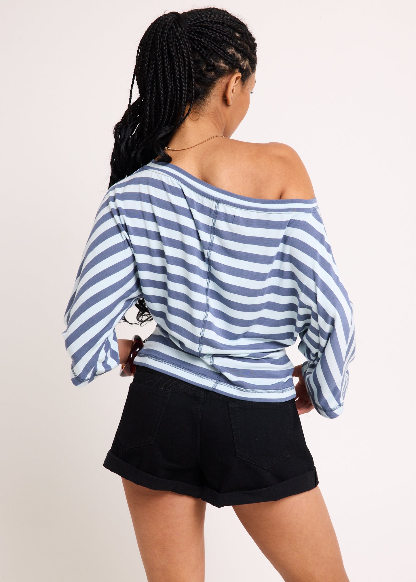 Lorde Stripe Assymetric Top