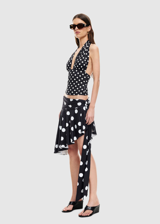 Safari Halter Top NOIR POLKA