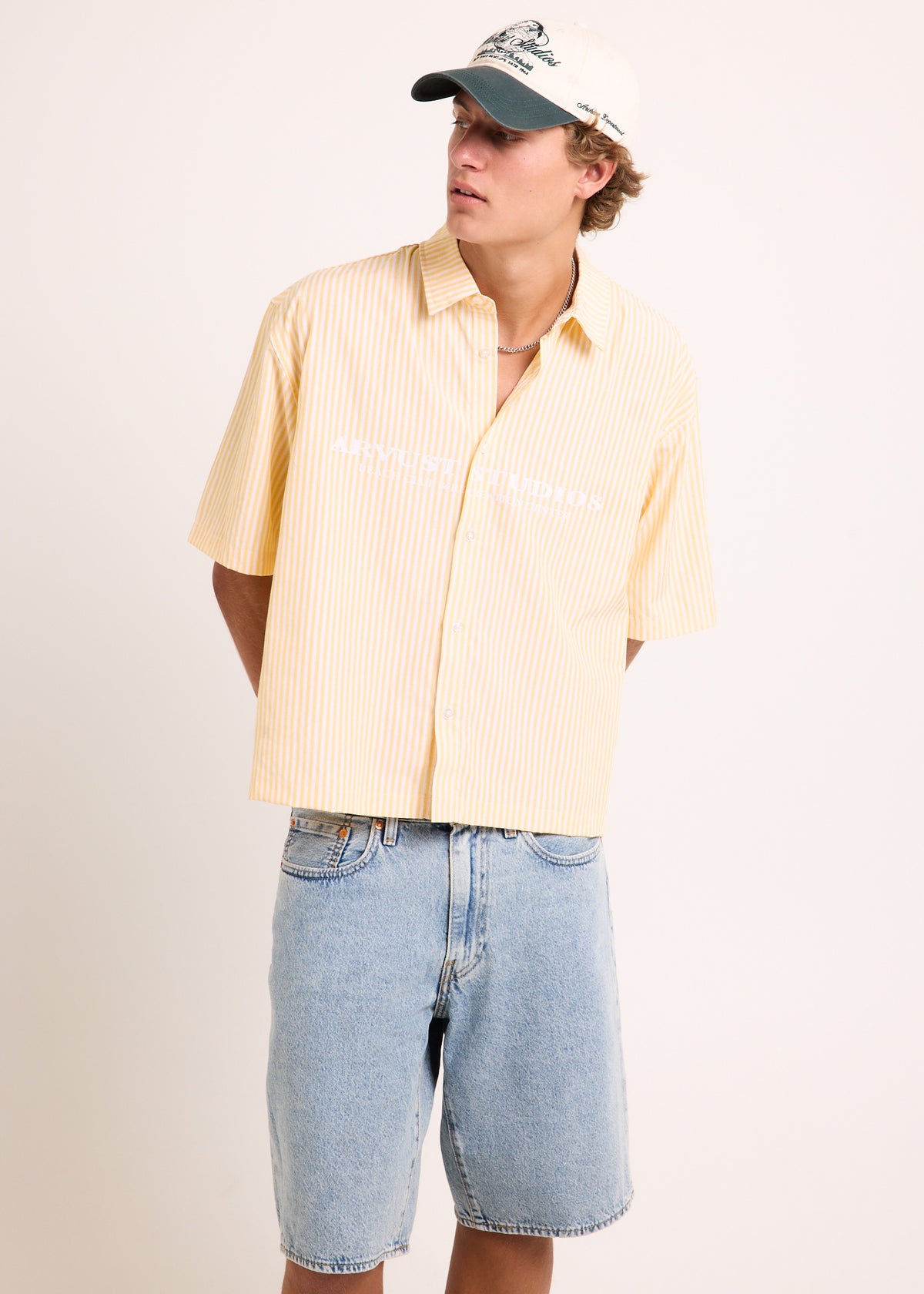 Everyday Cropped Short Sleeve Shirt YELLOW