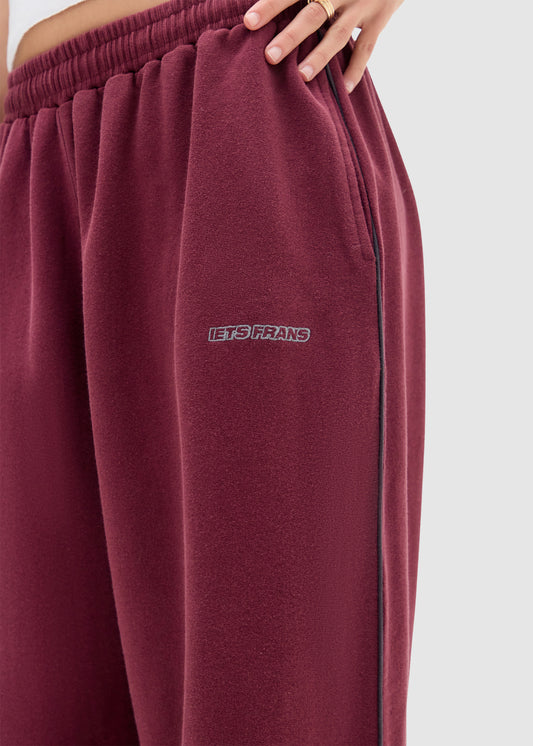 Harri Wide Leg Jogger Pants BURGUNDY-6625