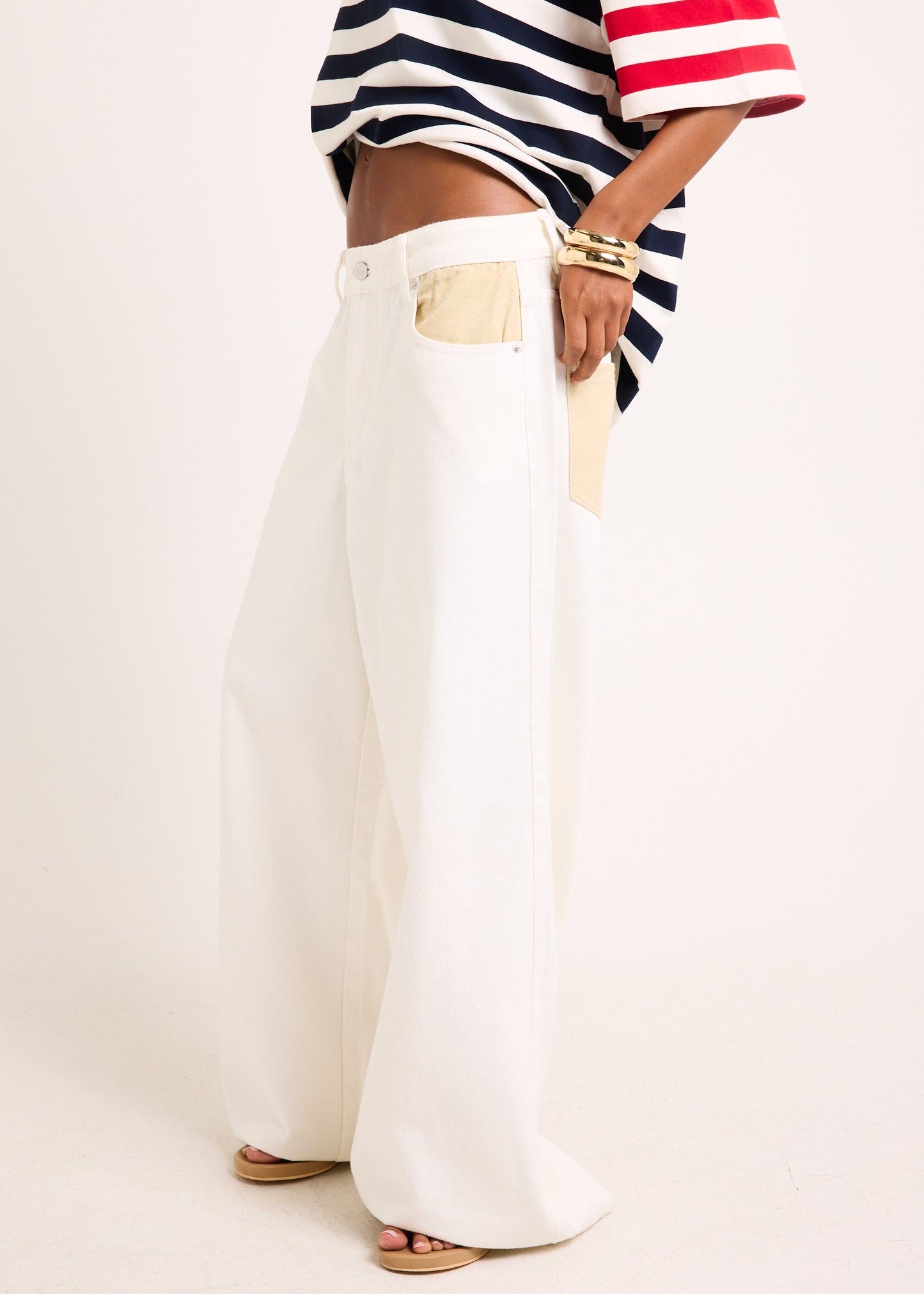 Aria Two Tone Relaxed Denim Jeans