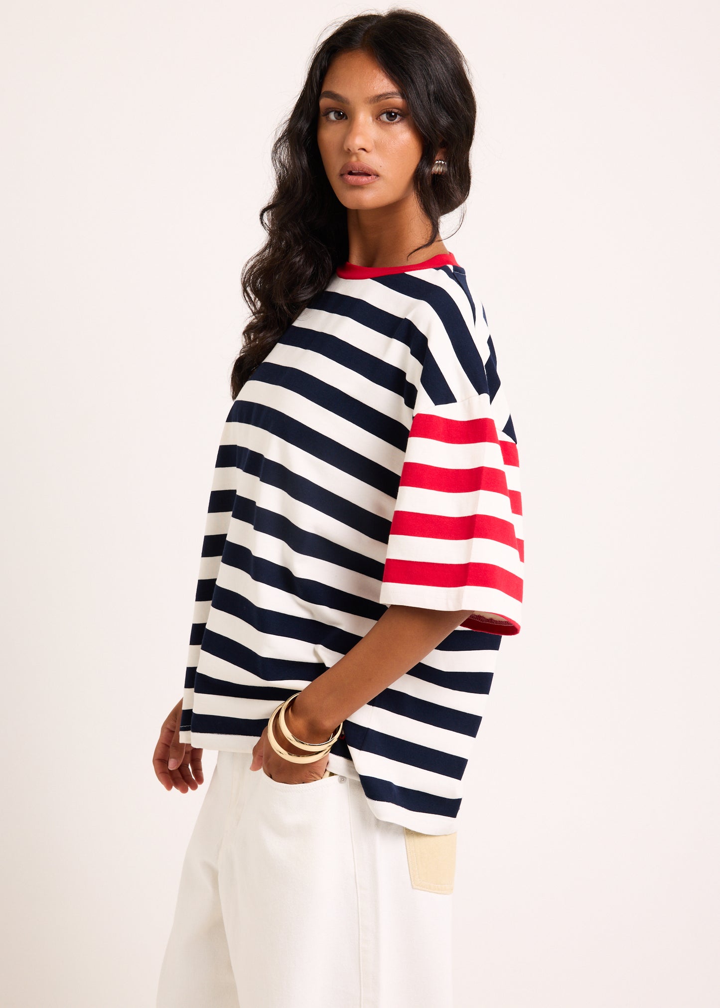 Fitzroy Stripes Oversized Short Sleeve T-Shirt