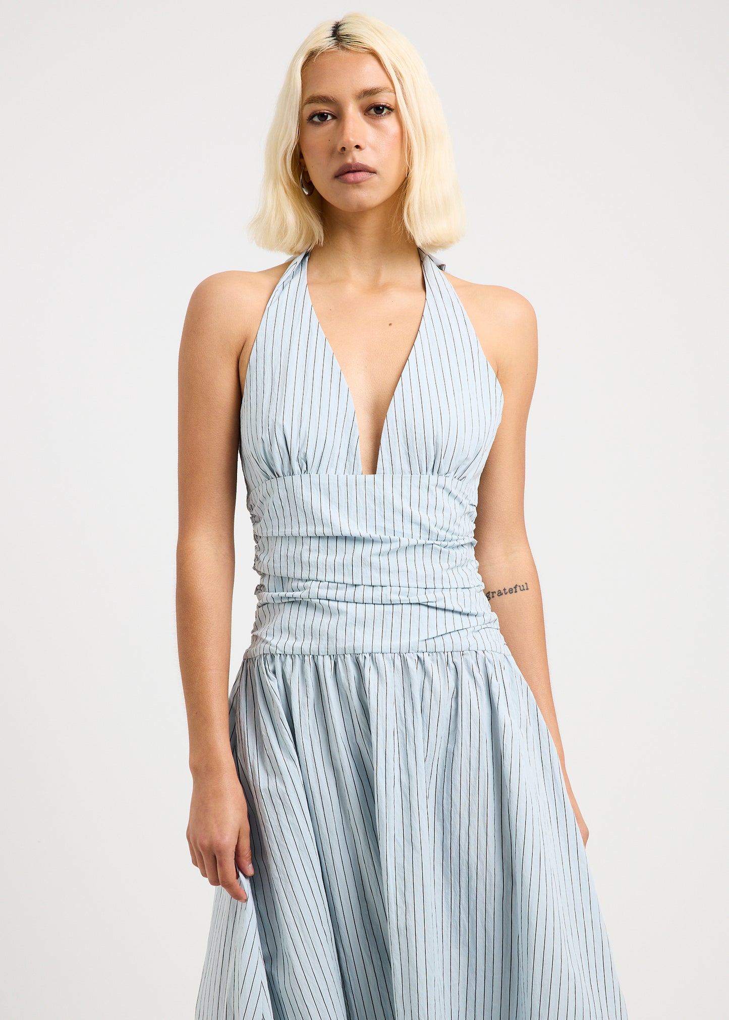 Alex Plunge Striped Maxi Dress