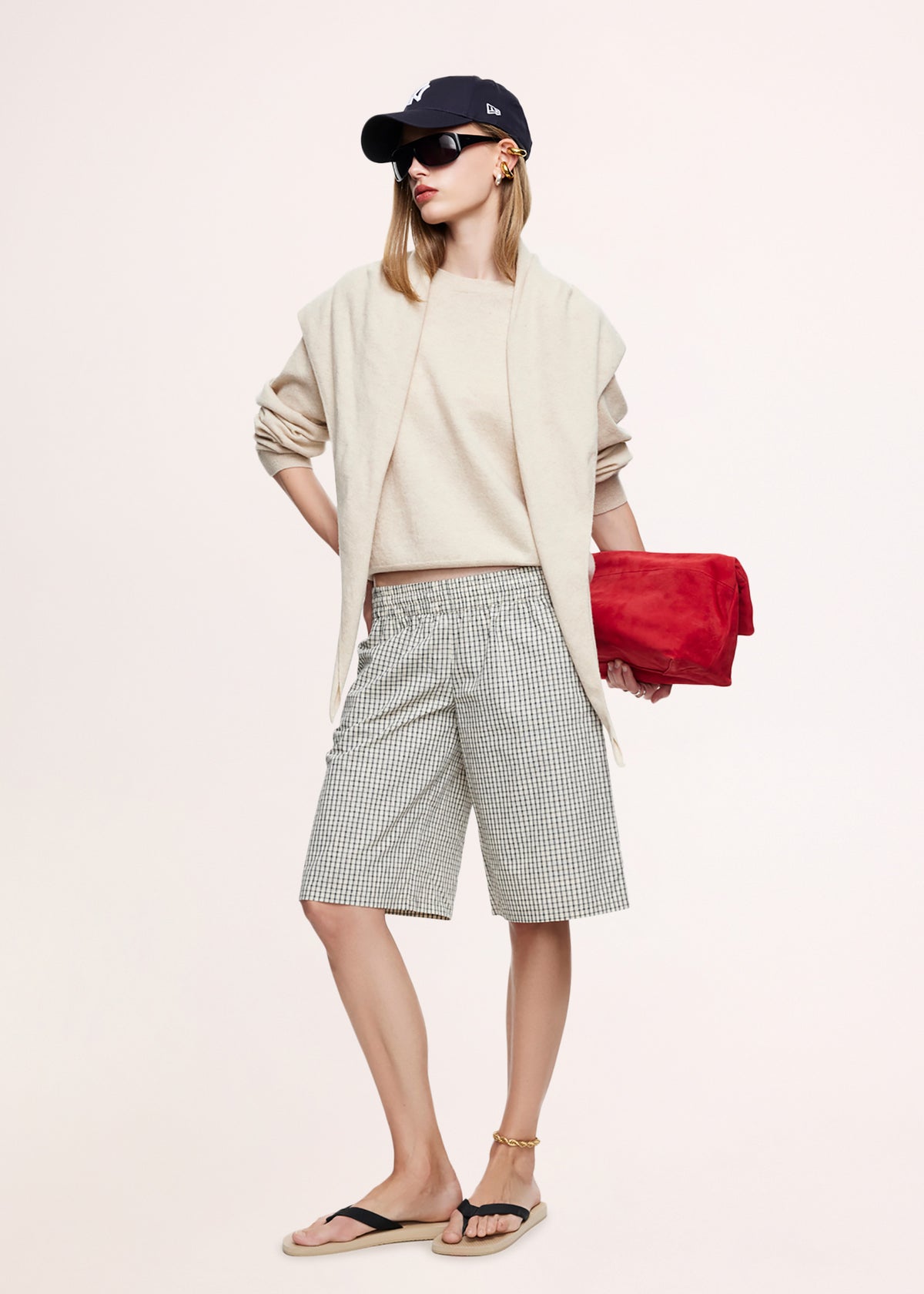 Sevigney Long Shorts CREAM CHECK