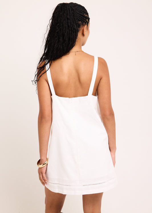 Nerida Lace Detail Mini Dress NATURAL