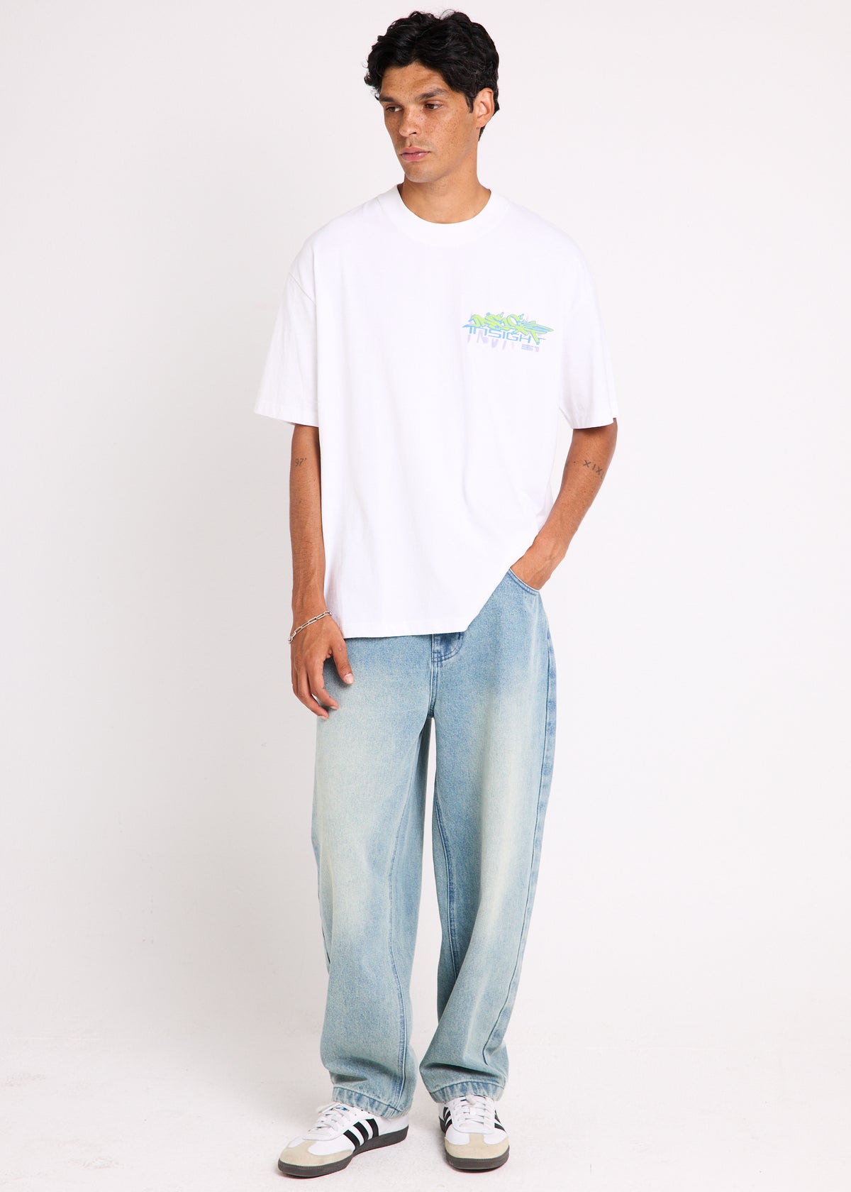 Zag Wide Boy Denim Jeans WASHED BLUE