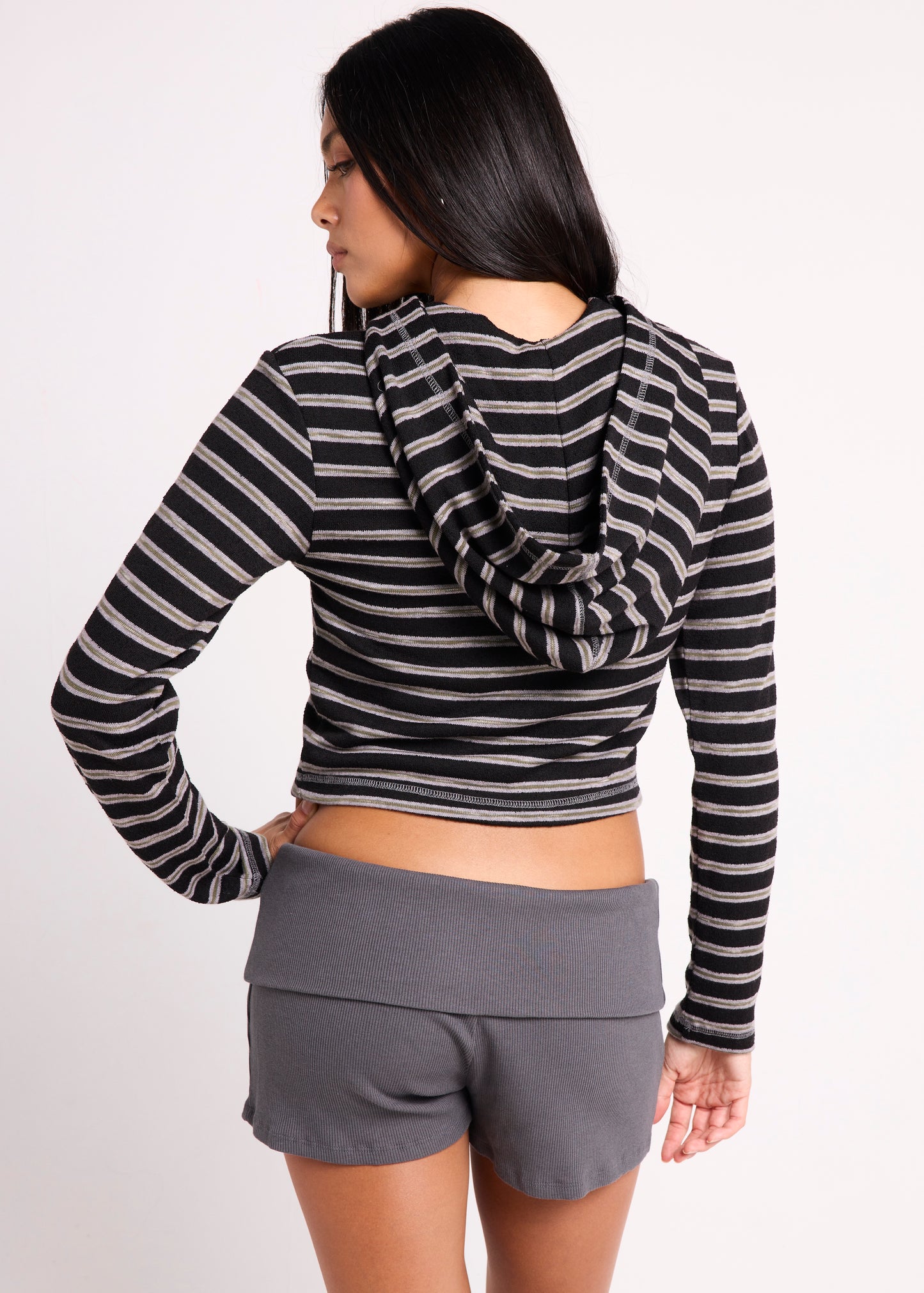 Farrah Stripe Zip Hoody