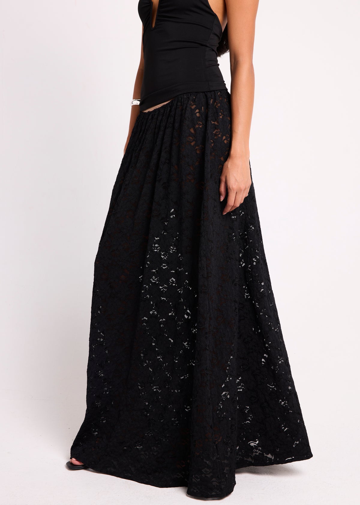 Sigrid Lace Maxi Skirt BLACK
