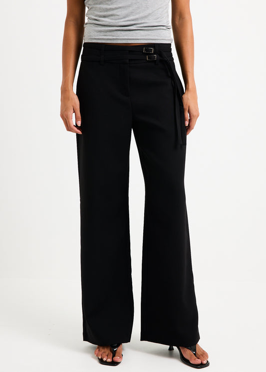 Renelle Belt Detail Pants BLACK