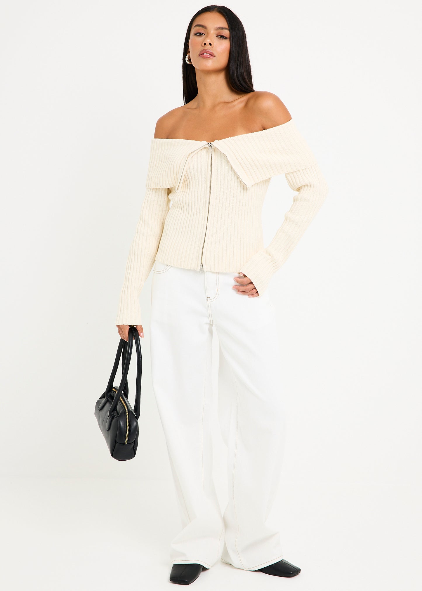 Paloma Zip Off Shoulder Top