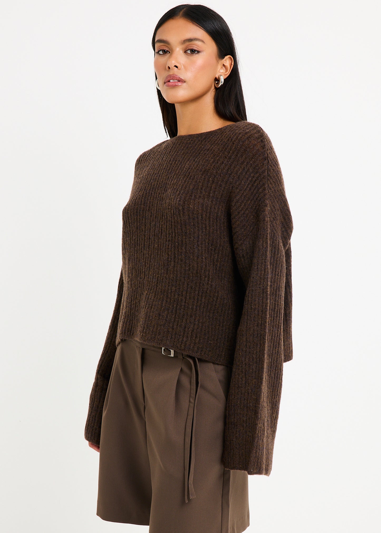 Monica Ladder Long Sleeve Knit Sweater