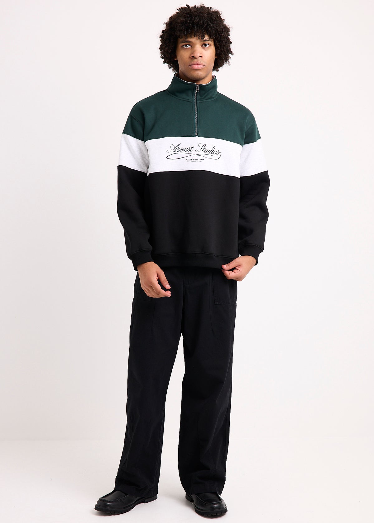 College Quarter Zip Jacket GREEN