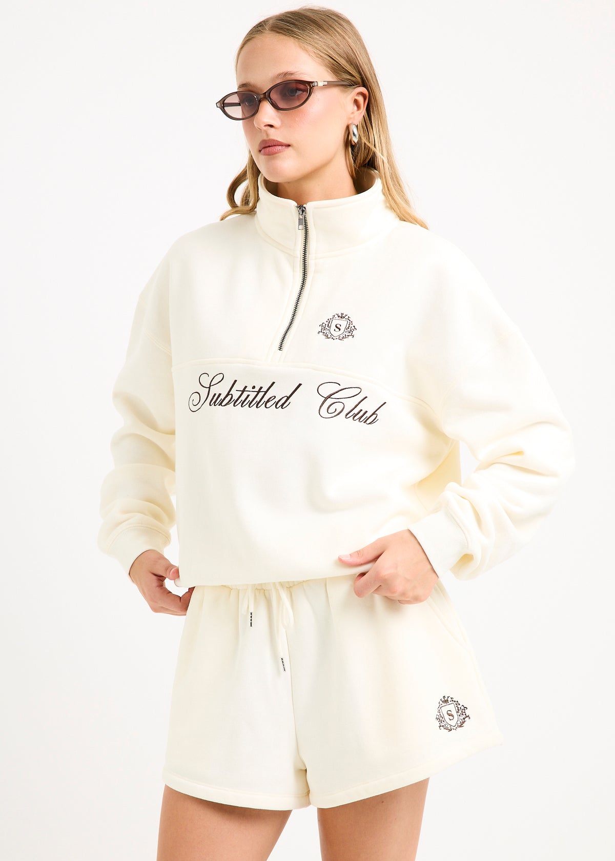 Subtitled Club Quarter Zip ECRU
