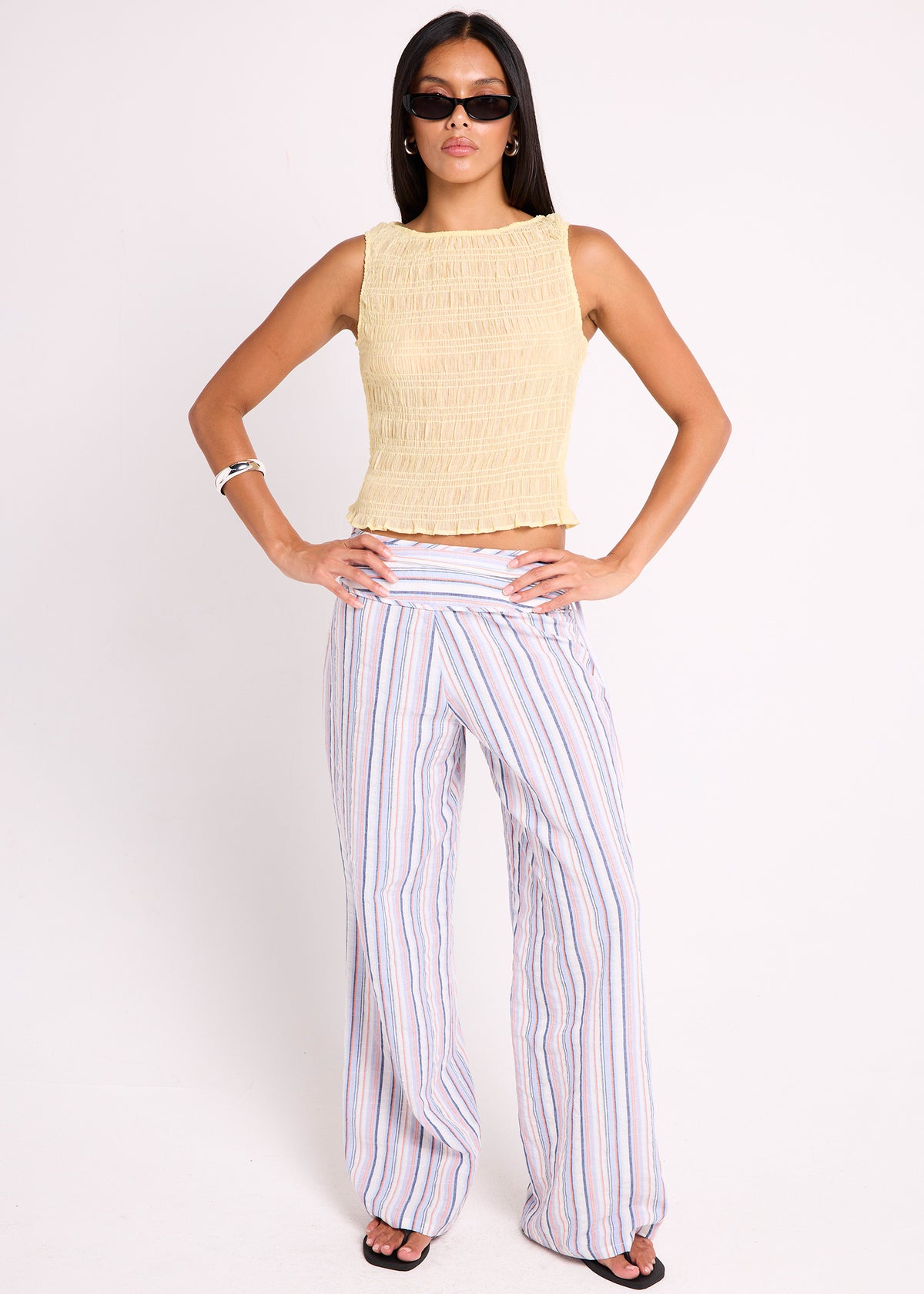 Amalia Shirred Top LEMON