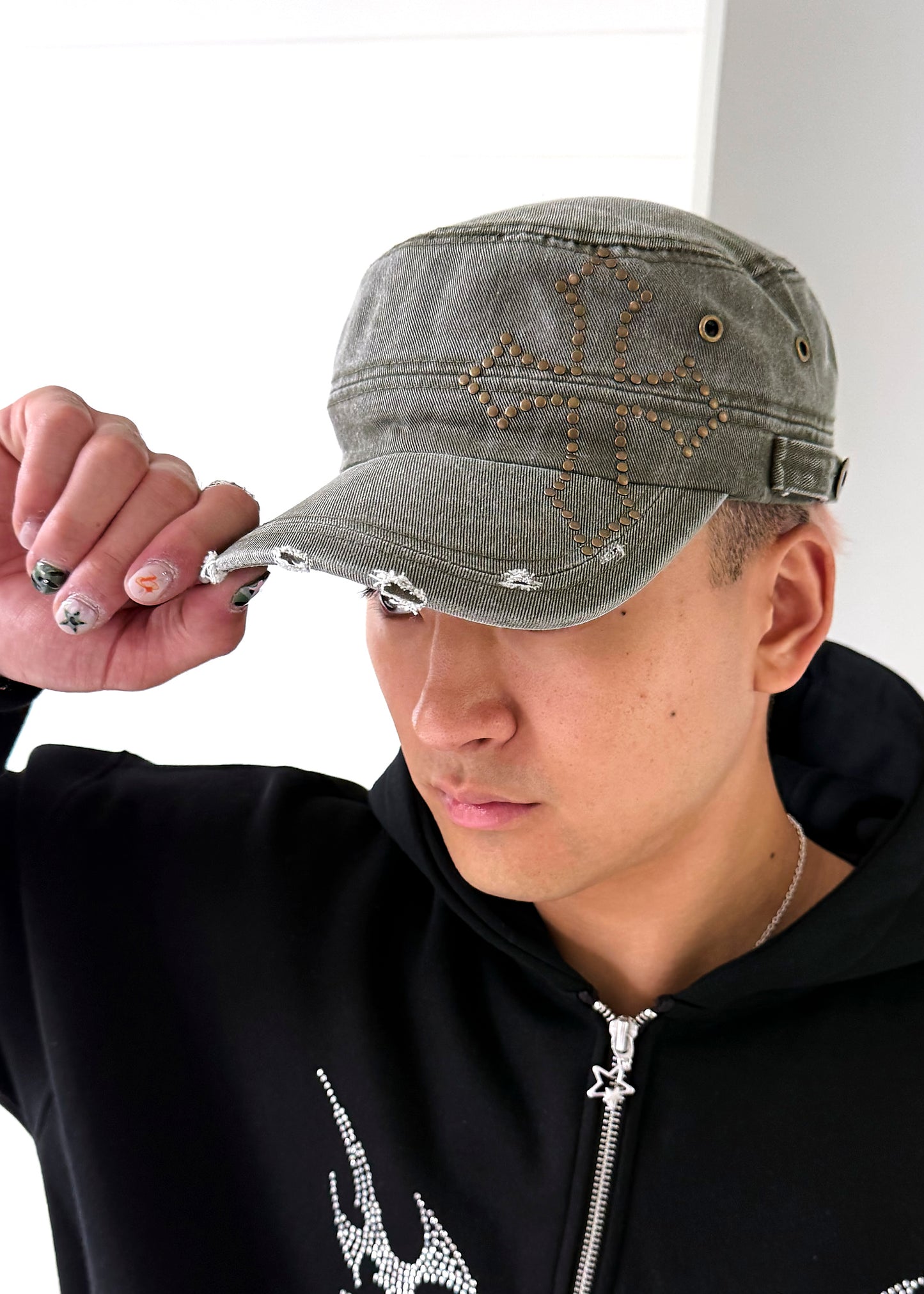 Studded Military Cap