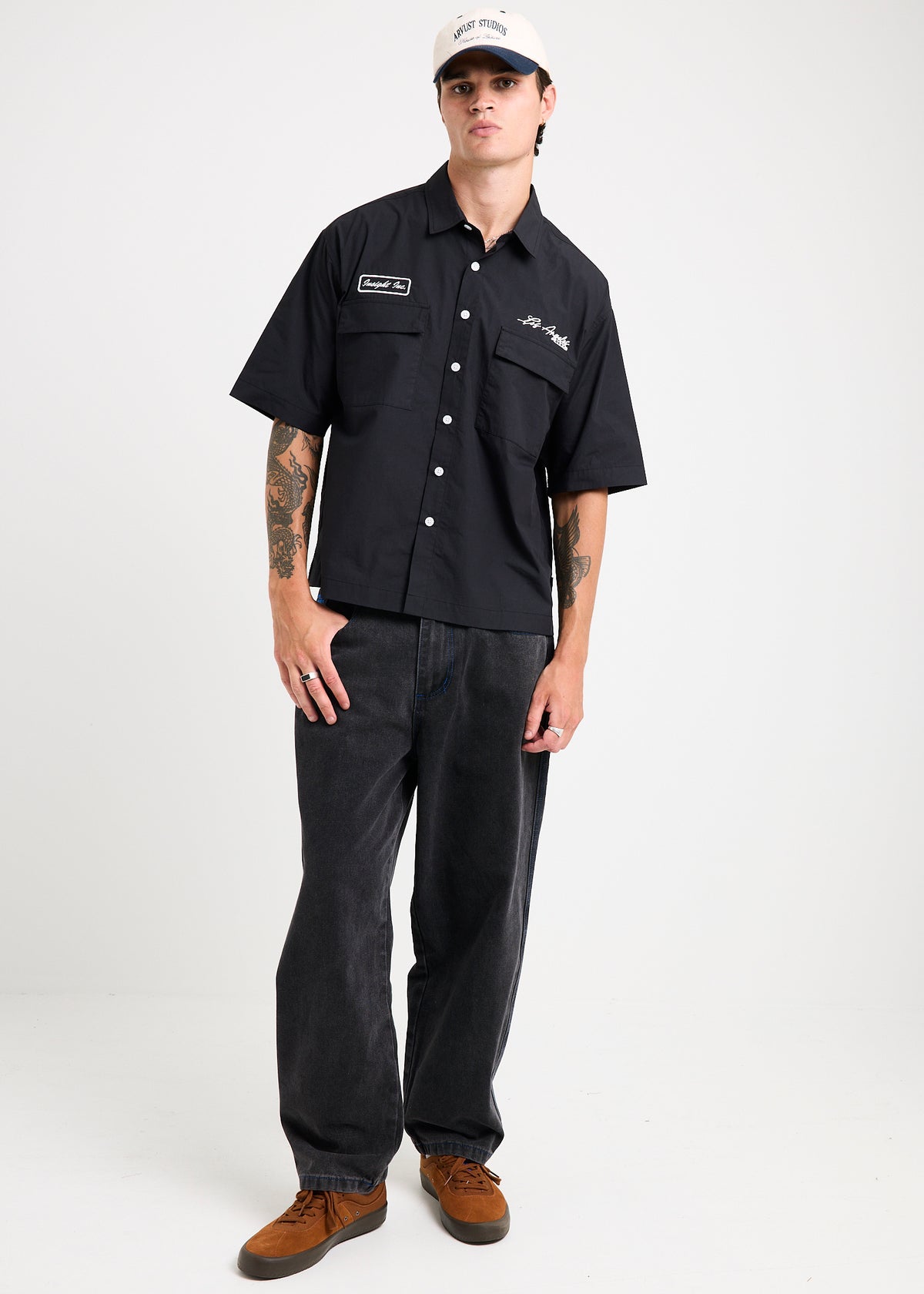 Worker Short Sleeve Shirt BLACK