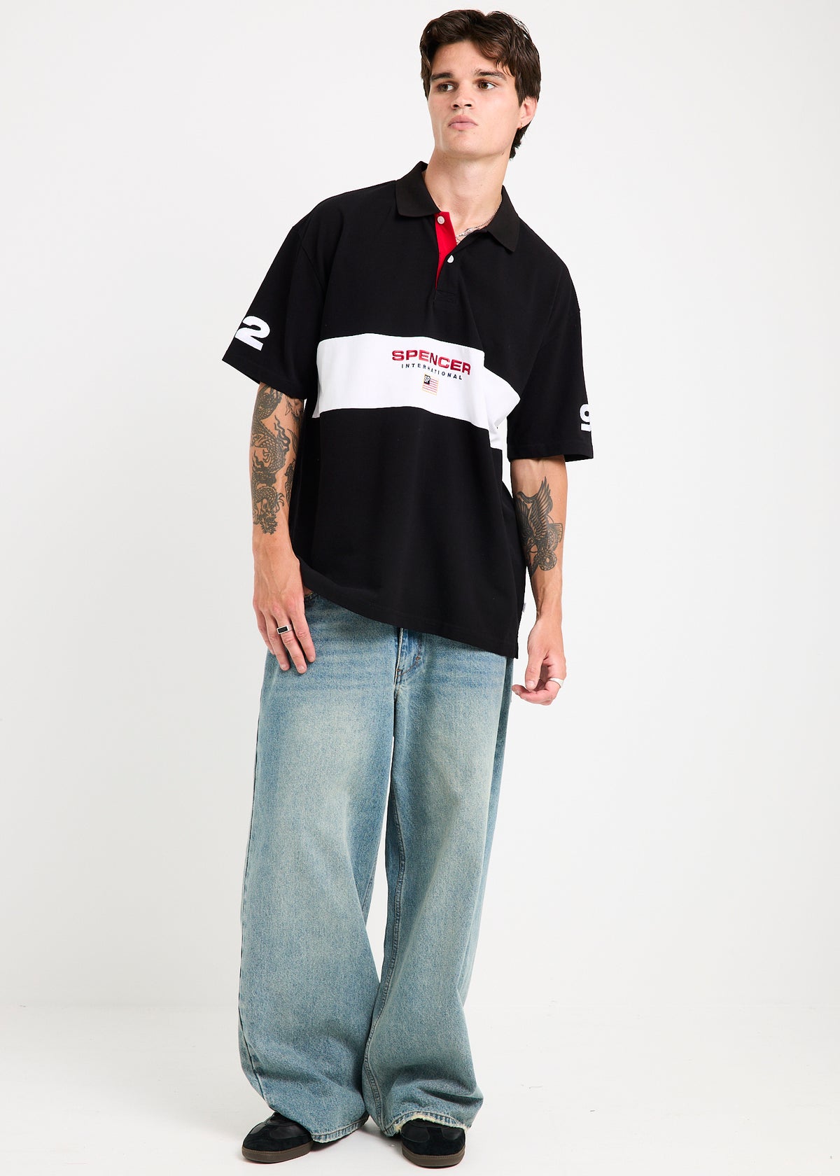 College Polo Shirt BLACK