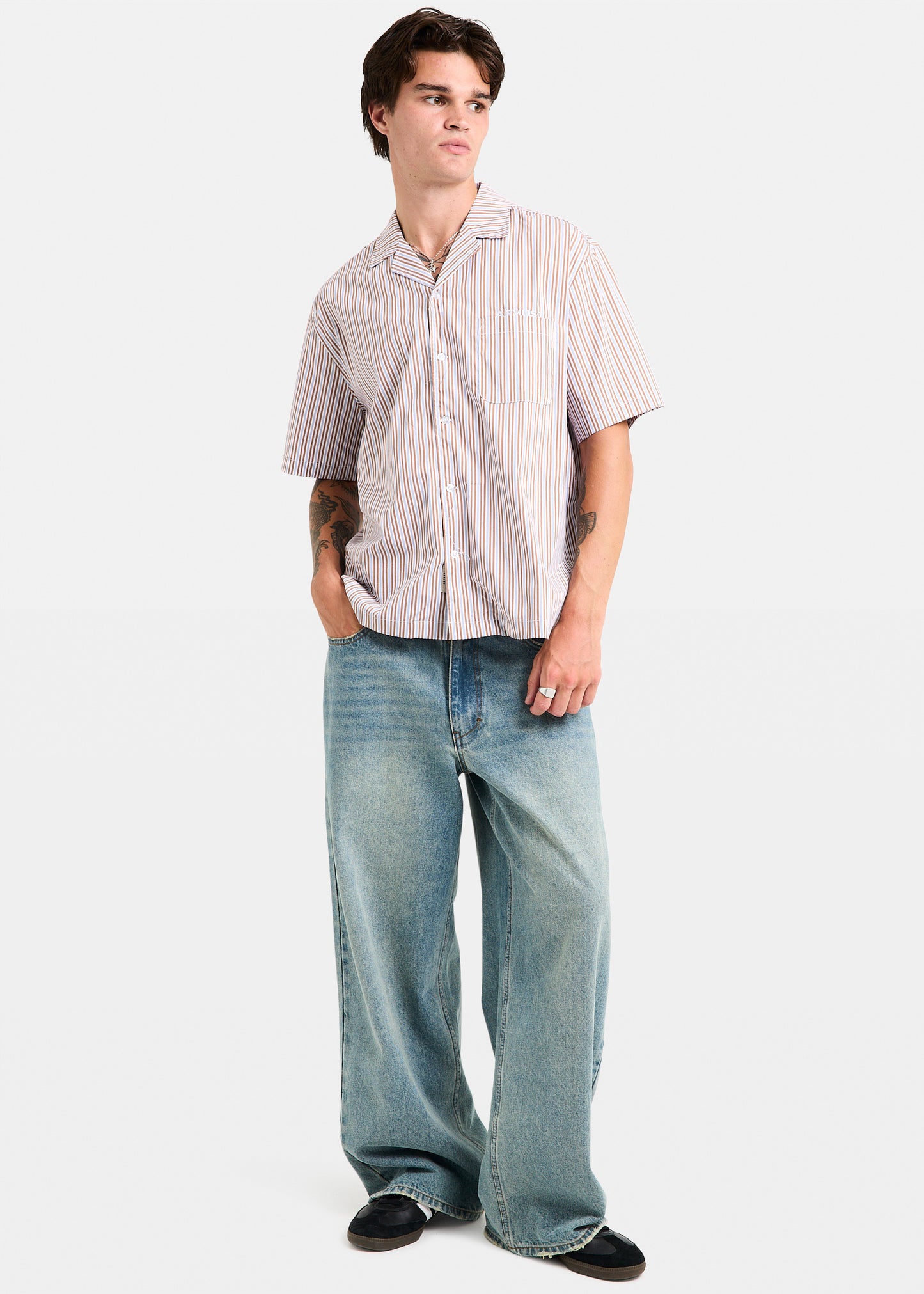 Box Striped Short Sleeve Shirt