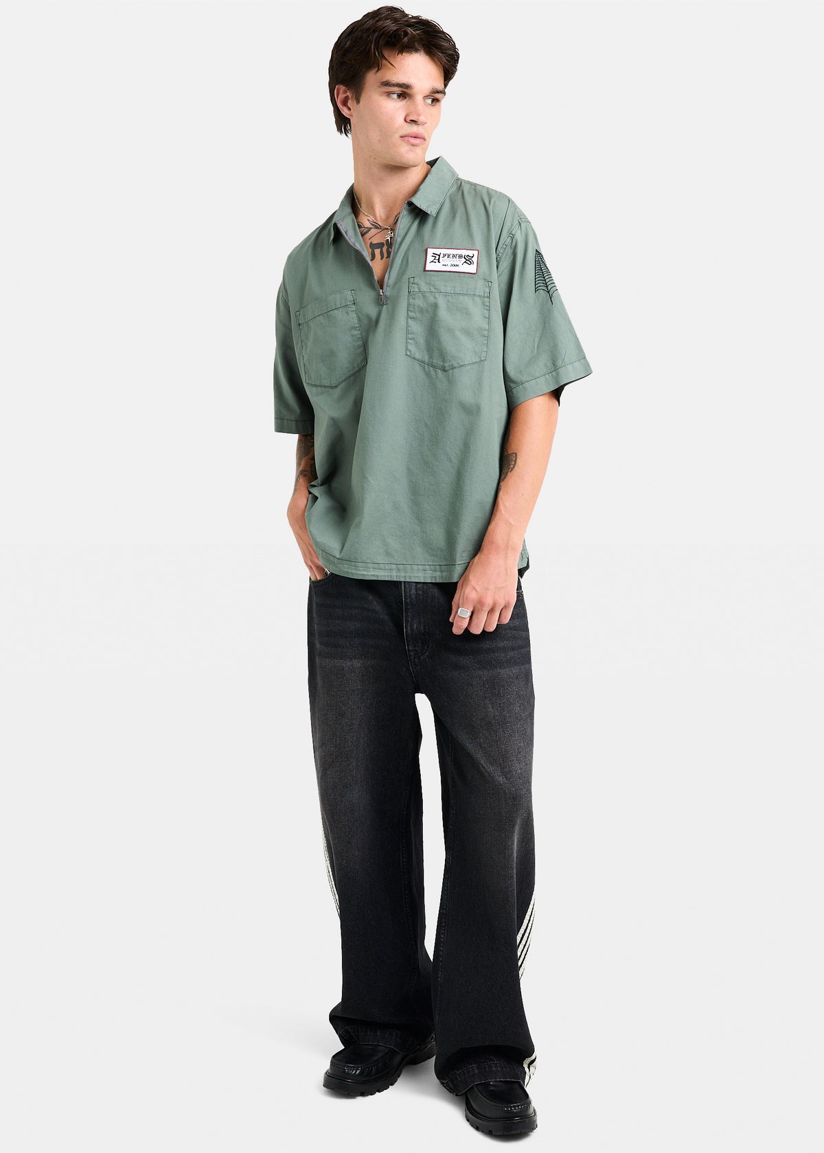 Supply Workwear Short Sleeve Shirt WASHED SYCAMORE