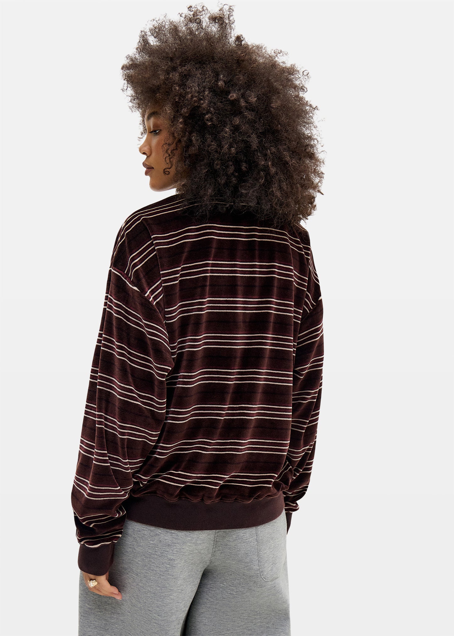 Stripe Velour Polo Shirt