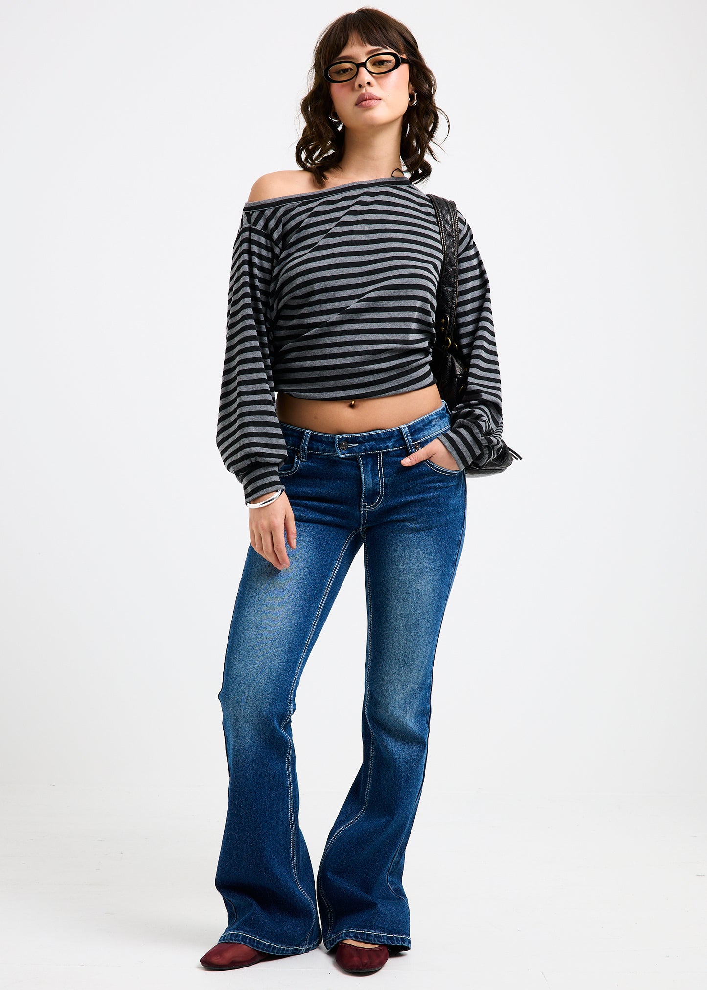 Melrose Y2K Low Flare Denim Jeans