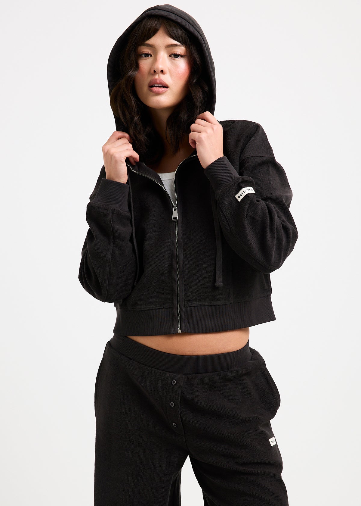 Palisades Terry Zip Thru Hoodie CHARCOAL