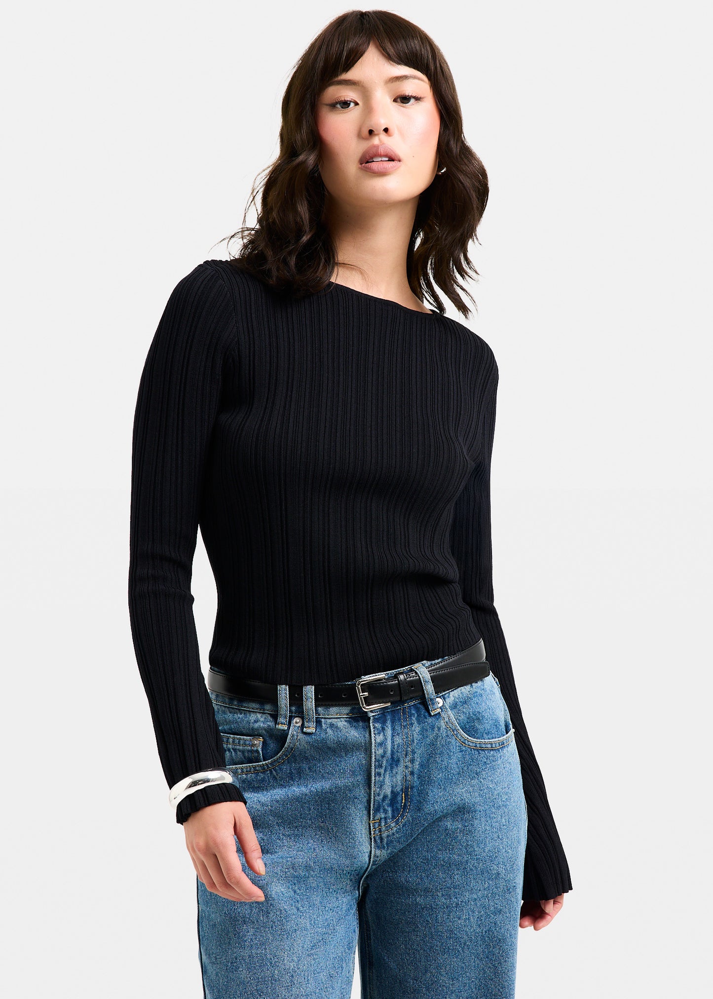 Holland Boat Neck Long Sleeve Knit Top