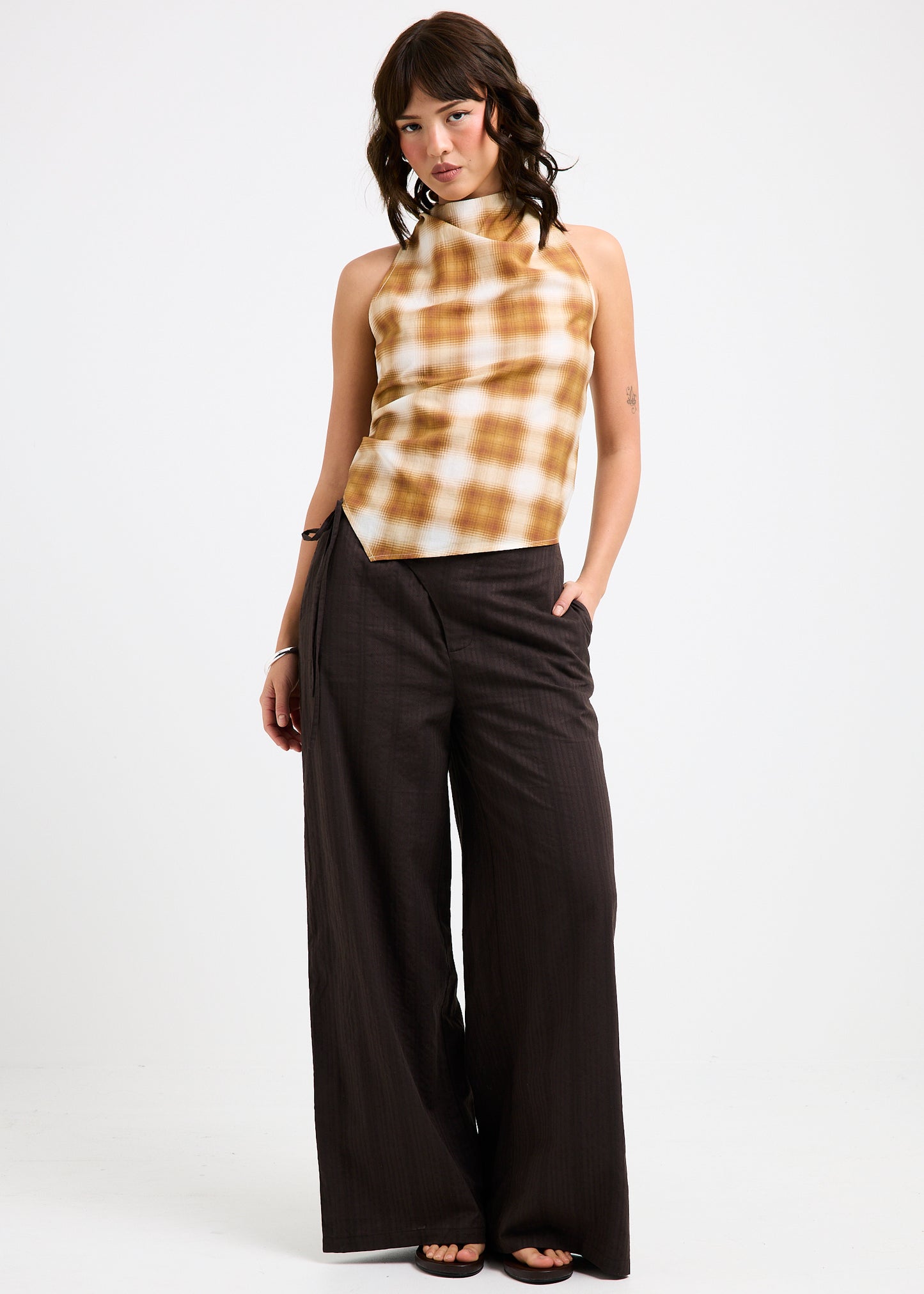 Alyssa Plaid Halter Top