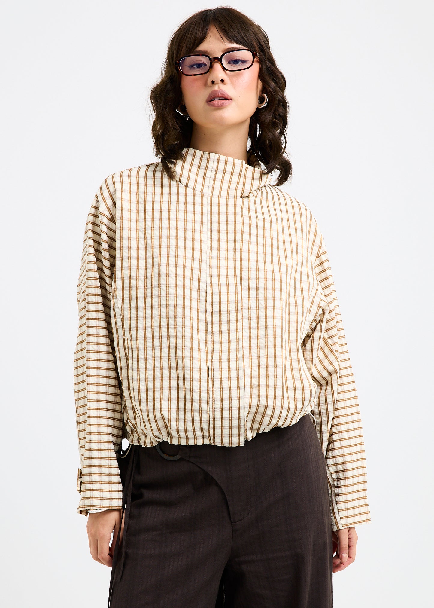 Myla Puckered Check Windbreaker