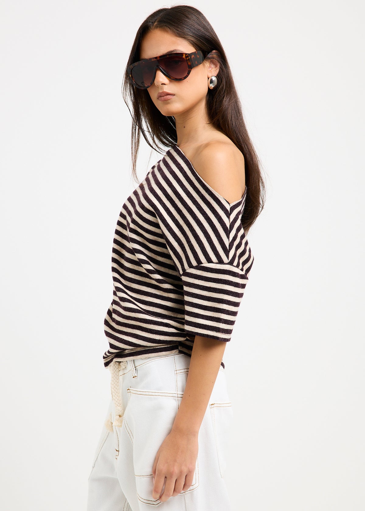 Wildlands Top BEIGE CHOCOLATE STRIPE