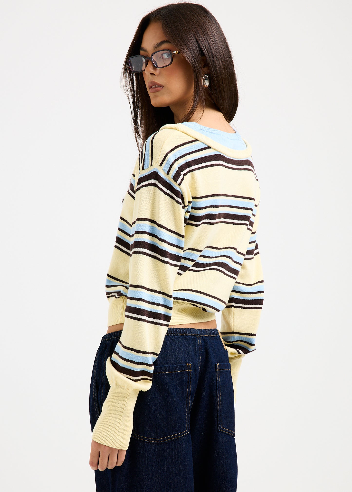 Odessa Double Knit Stripe Cardigan