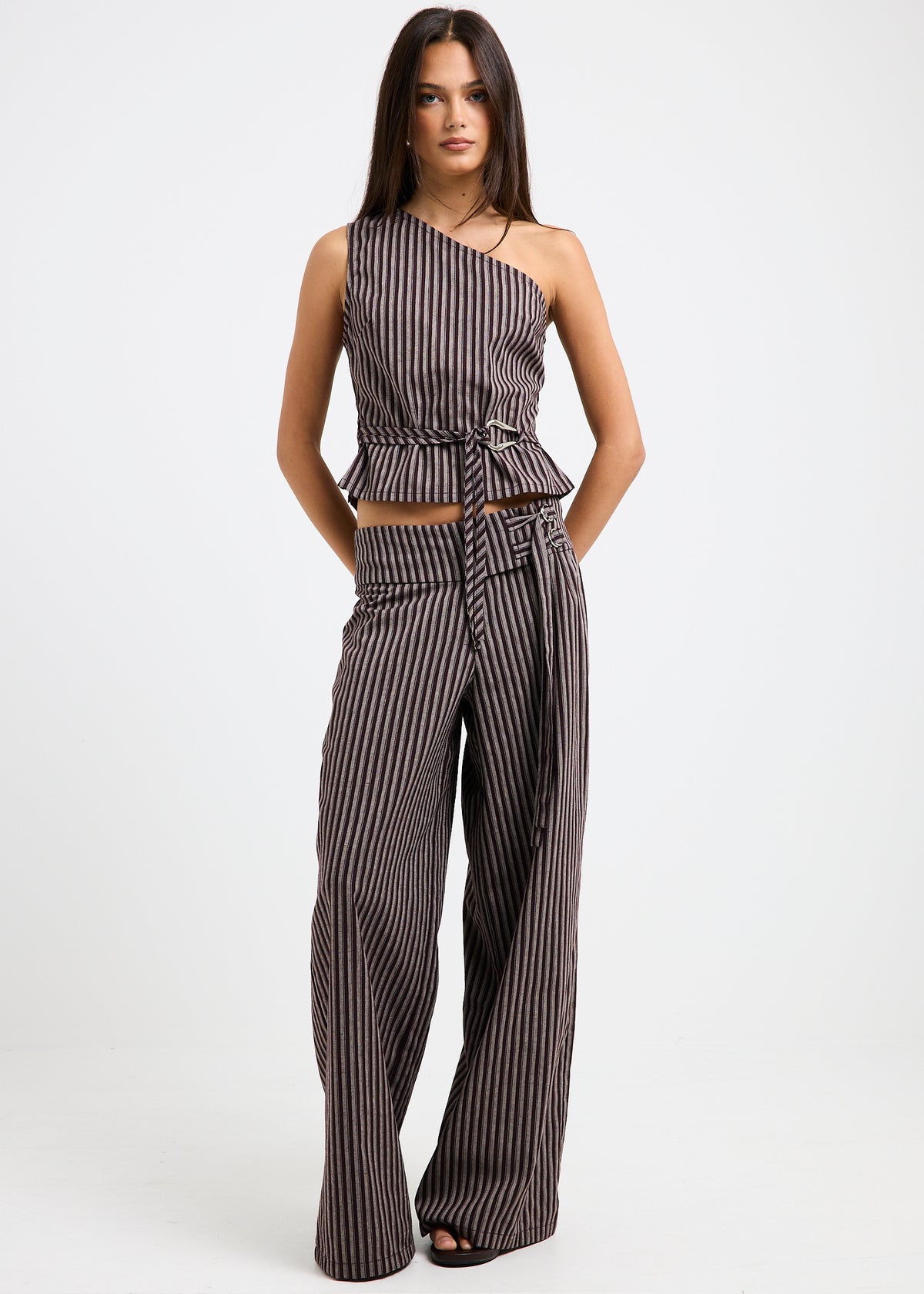 Naia Stripe One Shoulder Top STRIPE