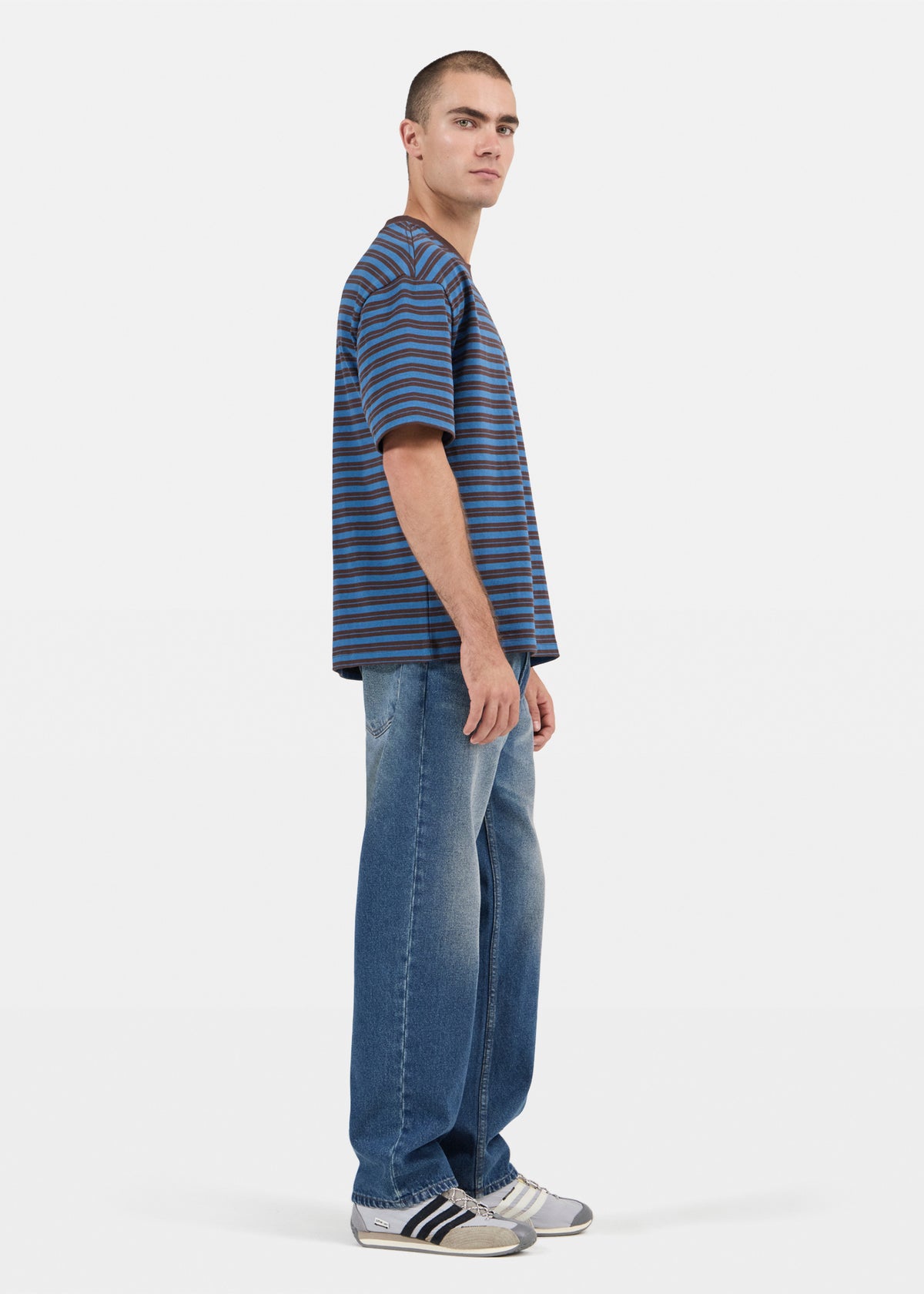 Stripe T-Shirt BROWN EARTH/BLUE