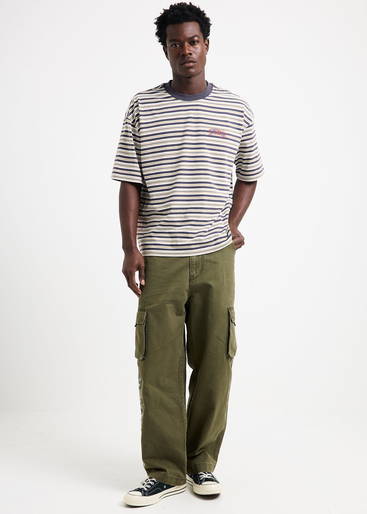 Vonte Printed Striped T-Shirt MULTI STRIPE