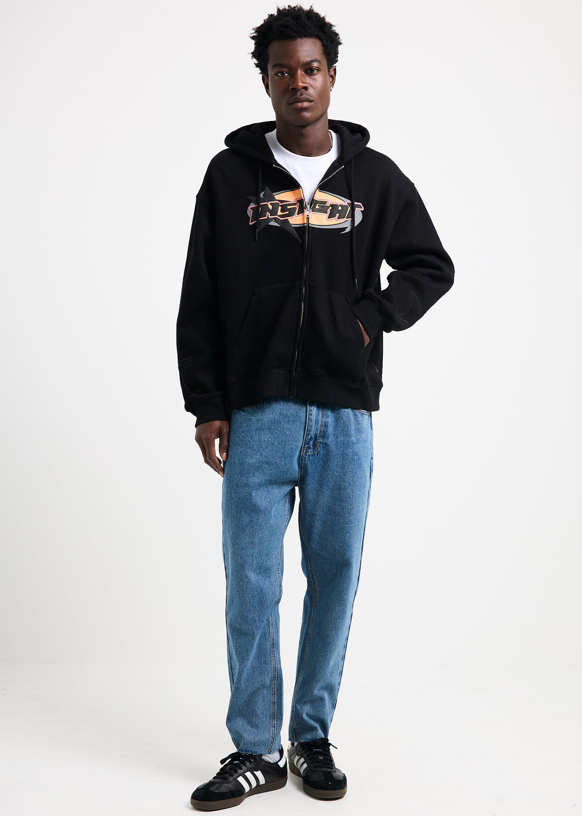 Slaught Zip Up Hoodie WASHED BLACK