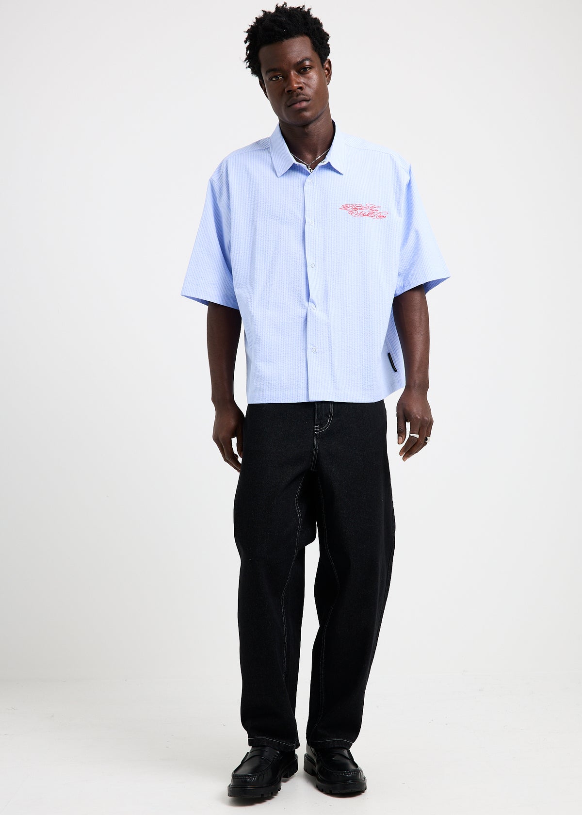 Cloud Static Short Sleeve Shirt BLUE