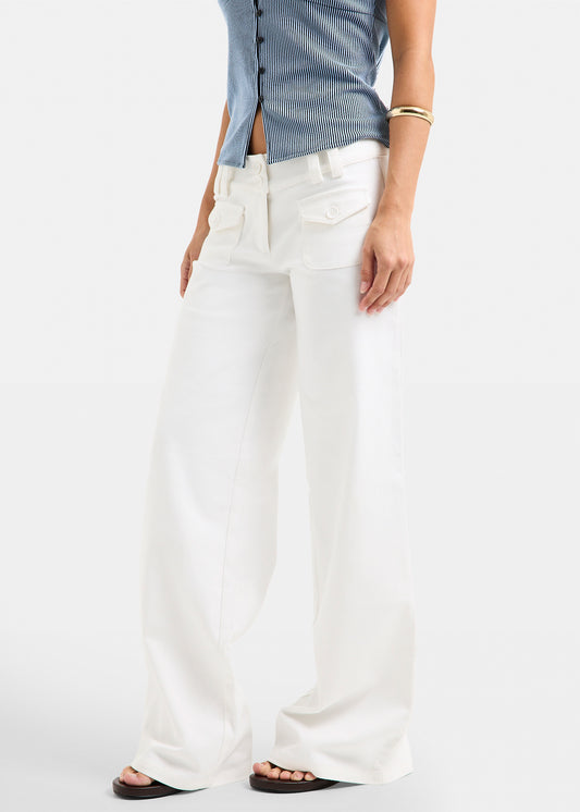 Danica Low Wide Pants OFF WHITE
