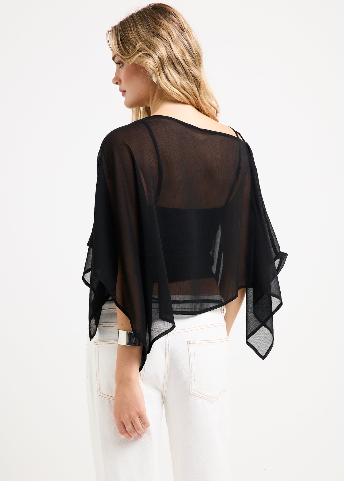 Abigail Poncho Top BLACK