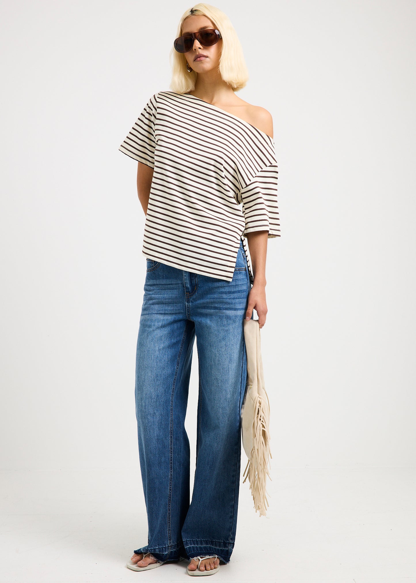 Amber Asymmetric Stripe Top