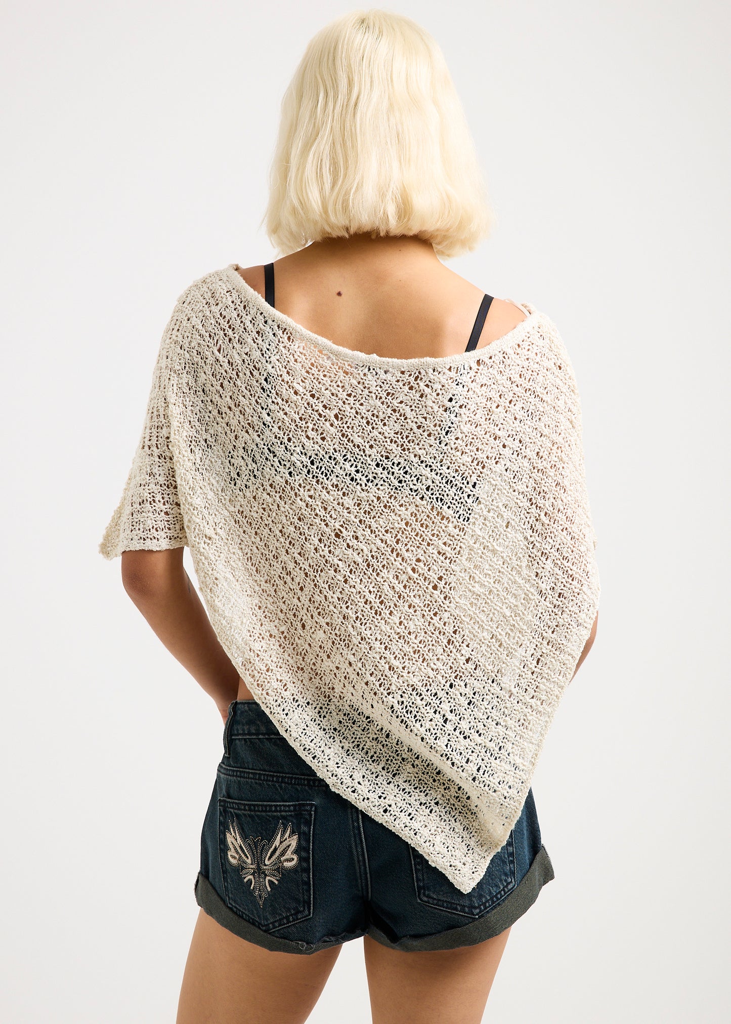 Faye Open Knit Poncho
