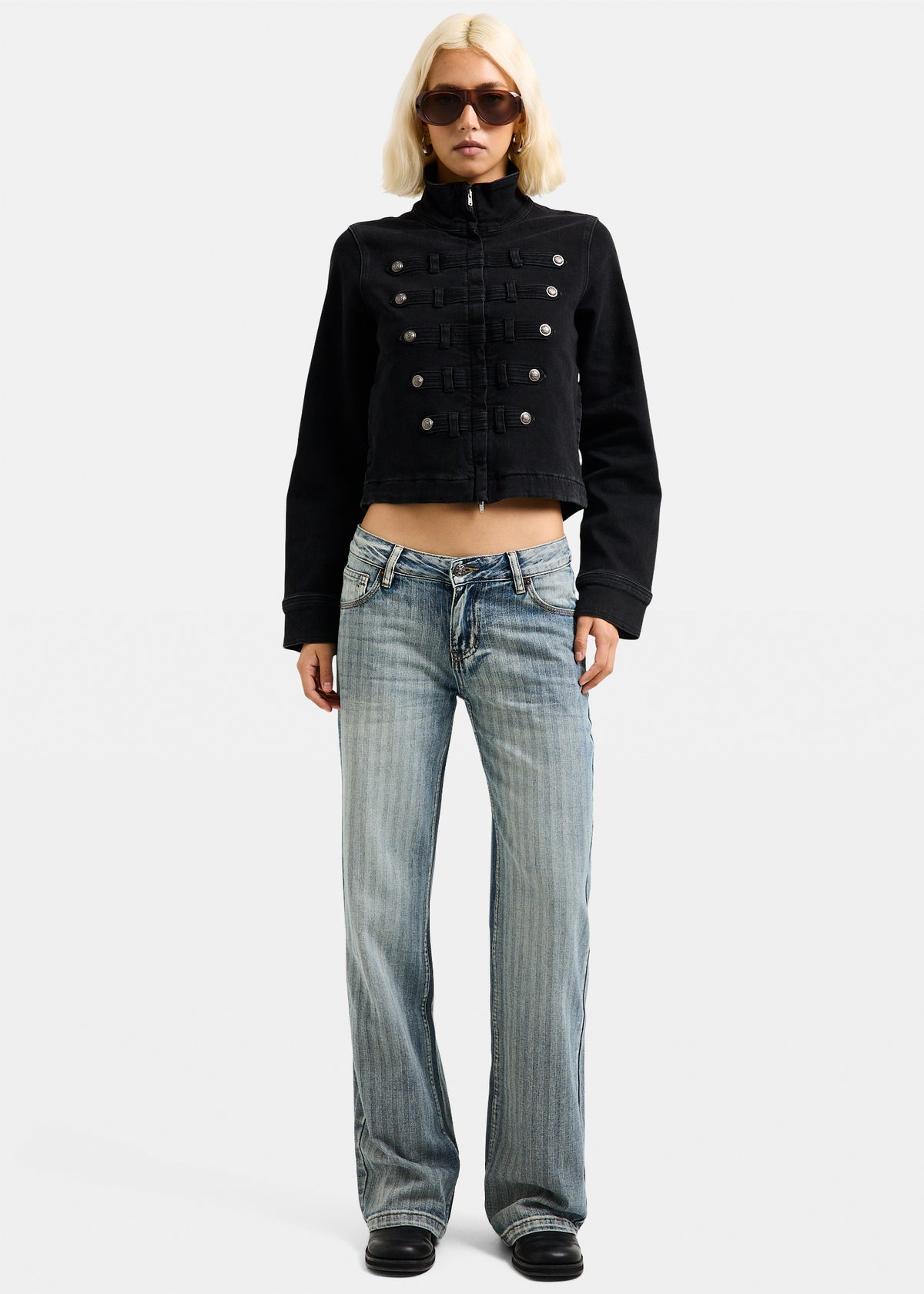 Pelly Pinstripe Low Denim Jeans