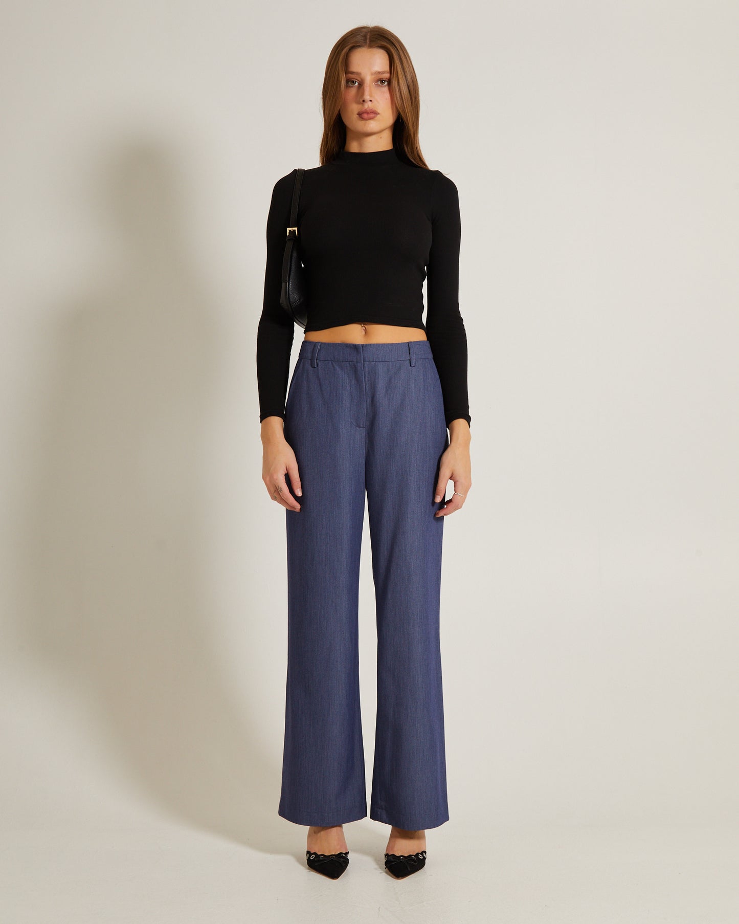 Ribbed Long Sleeve Crop Skivvy