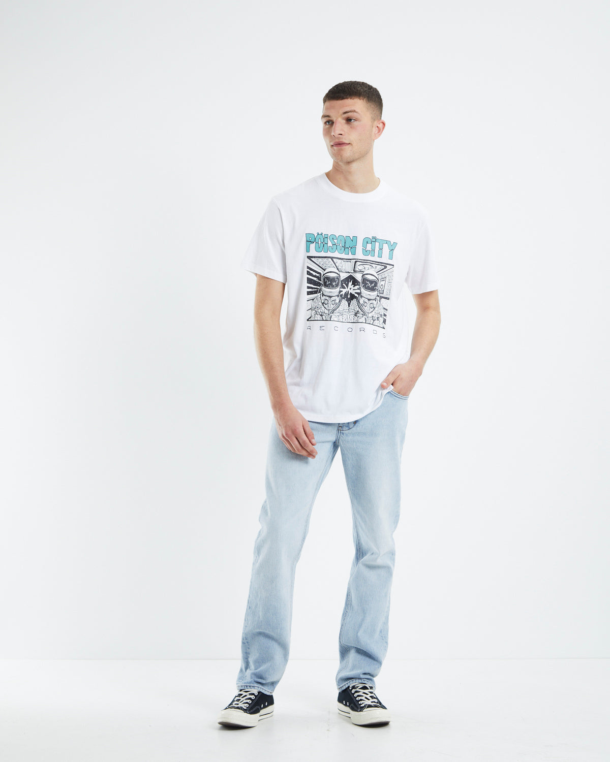 Poison City Band T-Shirt White WHITE