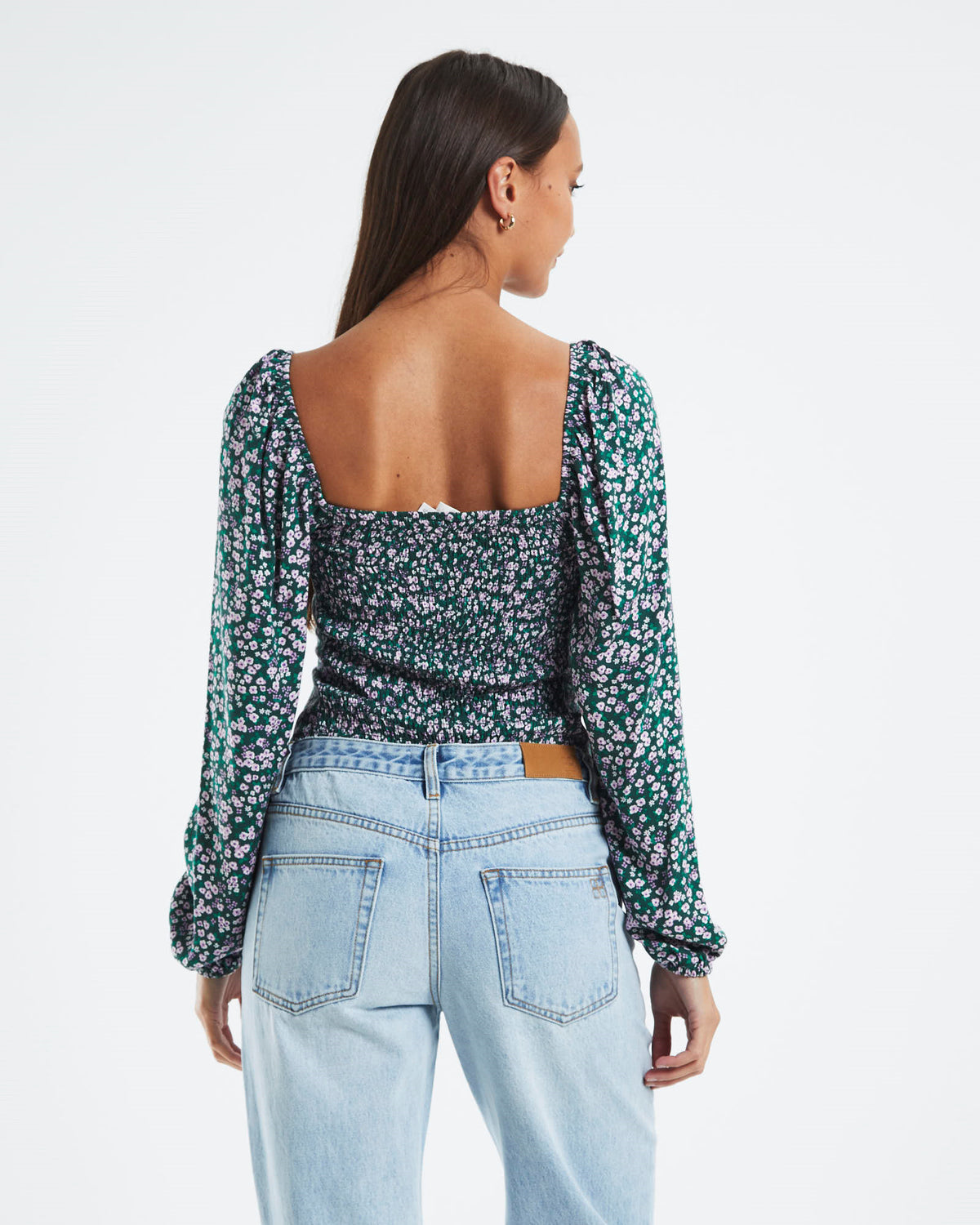 Amelie Meadow Sweet Shirred Back Top Floral