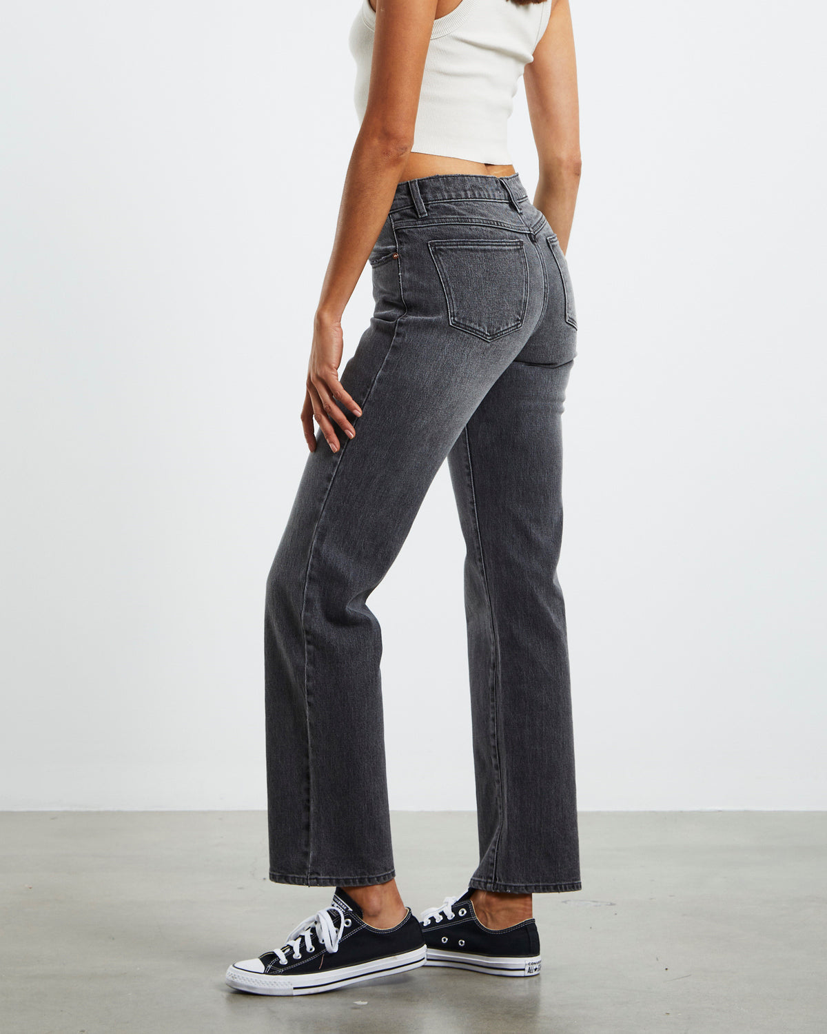 A 99 Low Straight Jeans Addison Black