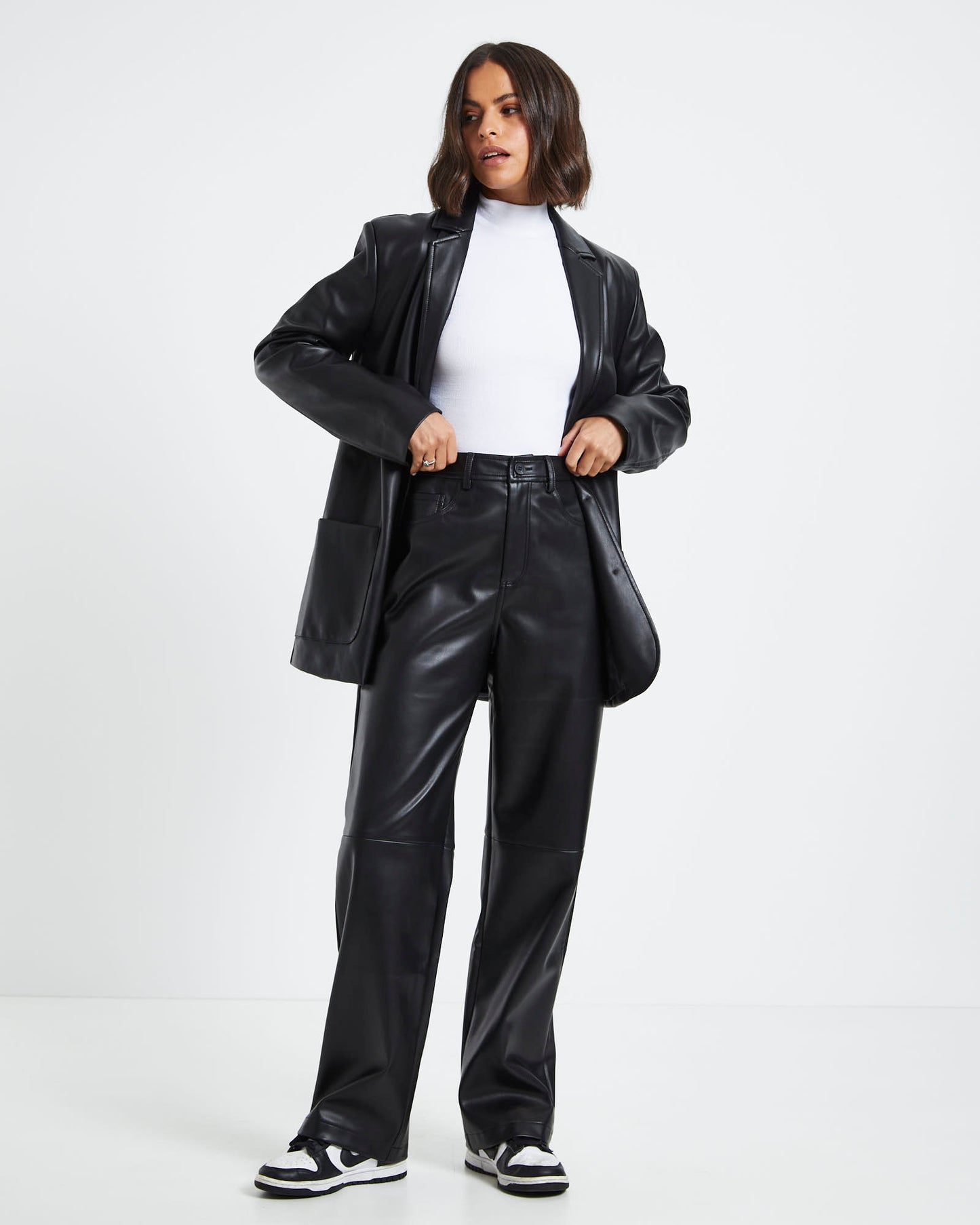 Ribbed Long Sleeve Skivvy White