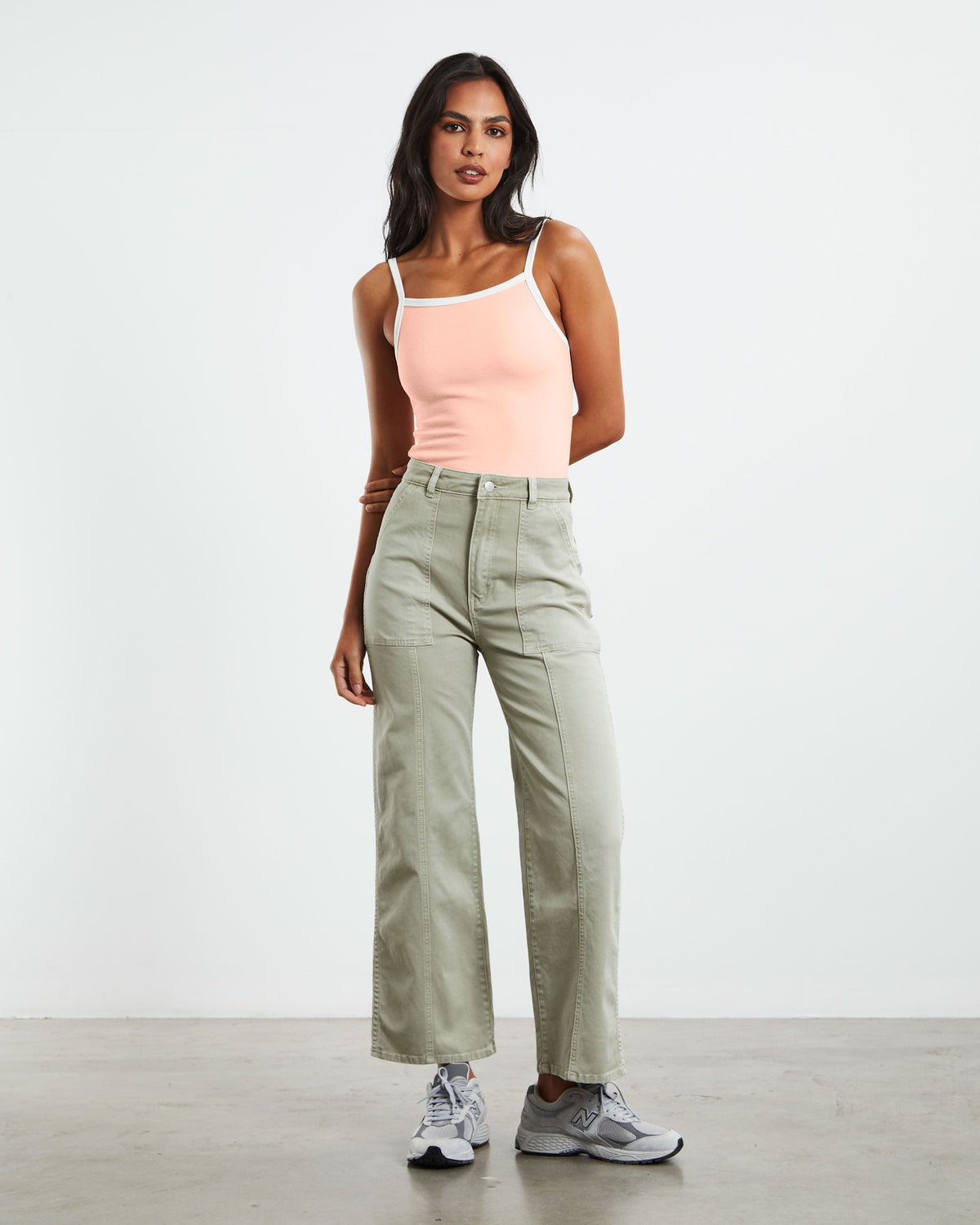 Contrast Naomi Tank Peony BABY PINK