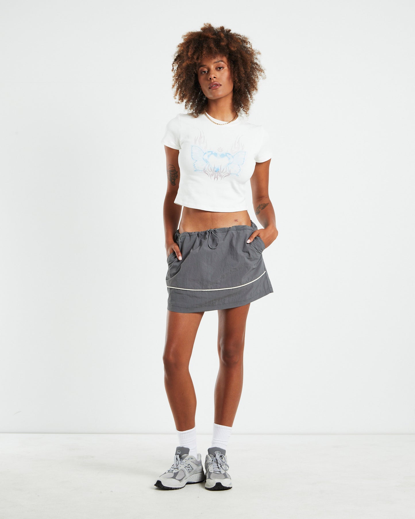 Iggy Parachute Mini Skirt Grey